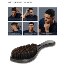XG Men's 360 Wave Brush - Black & Red, Hard Brush, With ABS Handle & Wooden Handle For 360 Waves Brush, Made With Reinforced Boar & Nylon Bristles For Boyfriend & Father Gift, Christmas Gift - Multicolor - View 4