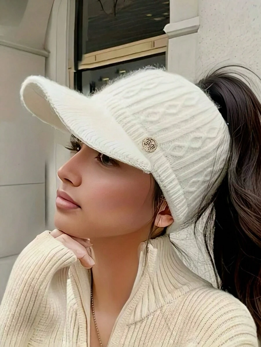 1pc Women's Beret Hat - Stylish Versatile Fisherman Cap With Short Brim, Foldable Design For All Seasons, Sun Protection, Stripe Craftsmanship, Inelastic, Holiday Theme, Winter - Multicolor - View 1