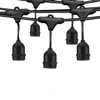 Varal de Luzes Cordão de Iluminação cordinno 10 Soquetes Preto 10m - 110/220V