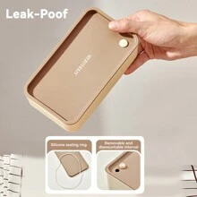 1pc 1440ML Double-Layer Plastic Bento Box With Cutlery Set & Lunch Bag & Sauce Box, Portable Square Lunch Box With Compartments, Leak Proof Fruit Salad Food Storage Container, Dishwasher & Microwave Allowable Lunch Container, Suitable For Student And Adult Use In Home, School, Dorm, Office, Outdoor Camping, Picnic, Travel, Back To School