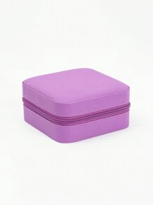 1pc Compact And Portable Zipper Jewelry Box For Bridesmaids Bridesmaid, Multi-Functional Pink Storage Box For Rings Necklaces And Accessories Wedding