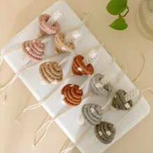 1 szt. Boho Style Makrama Grzyb Dekoracja, Ręcznie Tkany Mały Grzyb Wiszący Ornament, Dekoracja Samochodowa