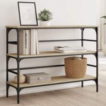 Sonoma Oak Engineered Wood Console Table 102x75 Cm Stylish Storage Solution For Living Room Entryway Home Decor - Brown - View 1