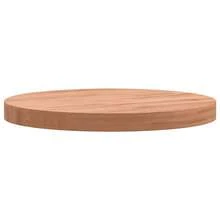 Round Beech Wood Table Top 30x2.5 Cm Solid Surface Natural Finish - Brown - View 4