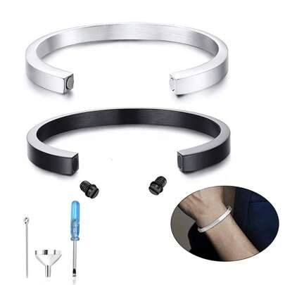 Urn Bracelet Cremation Bracelet For Ashes Memorial Ashes Bracelet Openable Cuff Bangle Bracelet Women Men Keepsake Jewelry