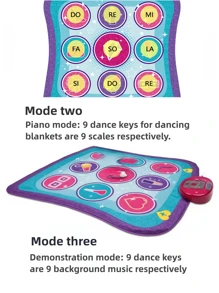 High Quality Dance Challenge Game Mat With 2 Small Flying Disc, Music And Dance Mat Toys, Built-In 9 Demonstration Songs That Can Be Freely Switched, Touch Sensitive Game Mat 36.22x34.65 Inches - Multicolor - View 10