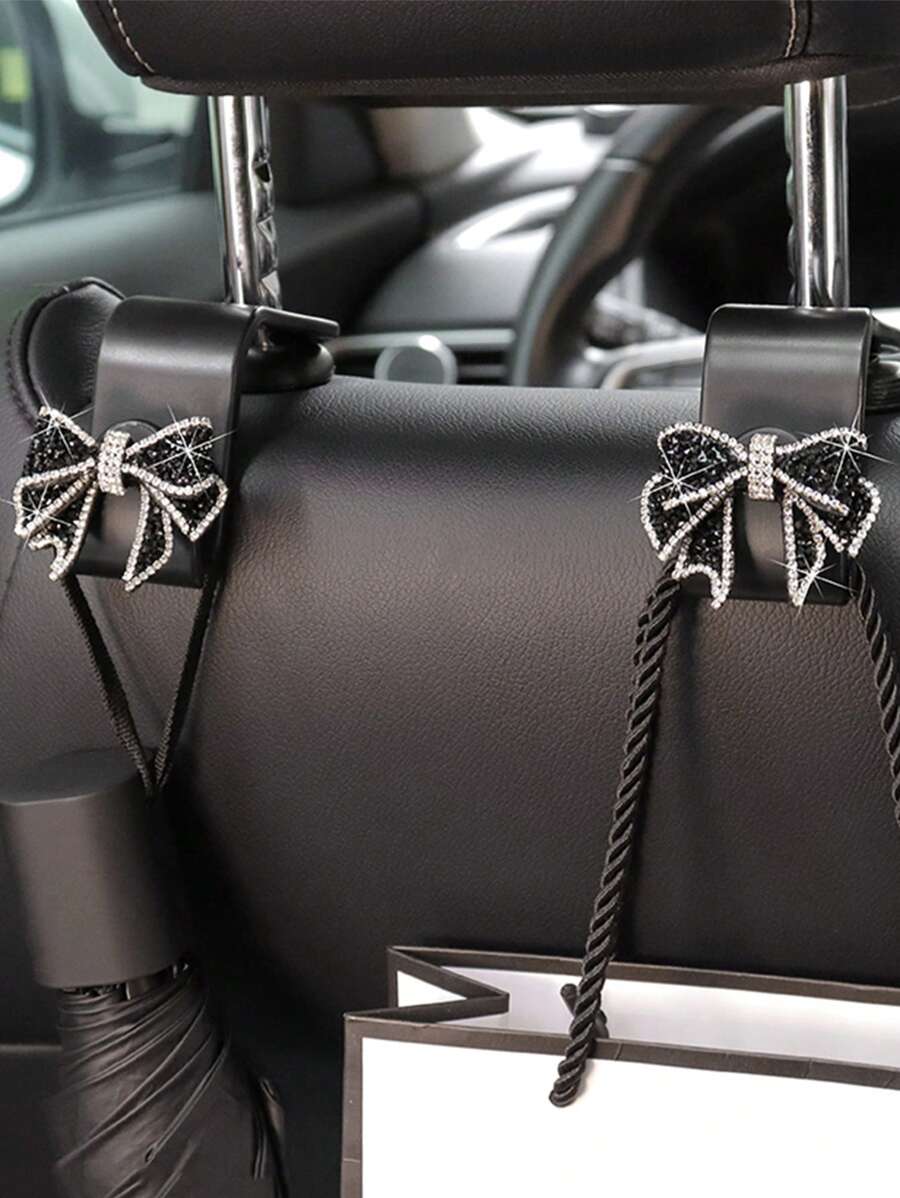 1pc/2pcs Car Hook Seat Back Car Rear Seat Small Hook Car Interior Decoration Products - Black - View 1