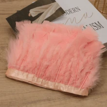 1 yarda de Ribete de tela con plumas de pavo totalmente emplumadas de estilo clásico, accesorio DIY hecho a mano y colorido para decoración de Halloween, fiesta festiva, boda, disfraz de baile, bolso, tocado, decoración de manga