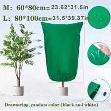 1 pieza Cubierta de planta con cordón para invierno, cubierta protectora contra el frío y el viento para arbustos y plantas en maceta, cubierta protectora contra insectos para plantas de jardín al aire libre, cubierta protectora contra el frío, bolsas protectoras contra el frío para plantas, manta de tela contra la helada que protege árboles frutales y plantas en maceta del congelamiento y los animales (cordón, color (negro y blanco) aleatorio)