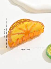 1 pieza Pinza de pelo de acrílico con diseño creativo de fruta, pinza de pelo linda adecuada para uso diario casual, accesorios para el cabello de verano - Multicolor - Ver 2