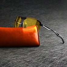 Polarisierte Nachtsichtbrille mit Metallrahmen - Nachtsichtbrille - für Herren Damen Outdoor Sport Party Urlaub Reisen Fischen Dekorationen Fotoprops, ideale Geschenkwahl für Sommerurlaub am Strand, Outdoor, Reisen