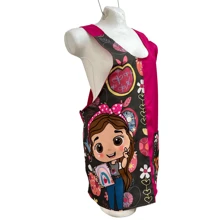 Bata Mandil Para Maestra Educadora: Diseños Exclusivos - Rosa Fucsia - Ver 4