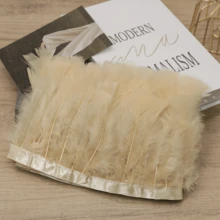 1 yarda de Ribete de tela con plumas de pavo totalmente emplumadas de estilo clásico, accesorio DIY hecho a mano y colorido para decoración de Halloween, fiesta festiva, boda, disfraz de baile, bolso, tocado, decoración de manga