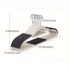 10pcs Non-Slip Clothes Hangers, Heavy Duty Coats Durable Hangers, Home Garment Drying Storage And Organization For Bedroom, Bathroom, Household