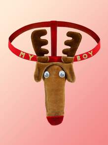 1pc Men's Customized Sexy Underwear Men's Sexy Reindeer Thong Christmas Gift Customization Exclusive Name Valentine's Day Gift