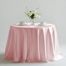 Multicolor & Size Wedding Satin Tablecloth Shiny Bridal Banquet Table Cover For Reception & Party Decor Rectangular/Round Solid Color Glossy Tablecloth For Formal Dining