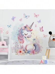 1pc Cartoon Style Themed Wall Decal Stickers, Self-Adhesive Wallpaper Decoration For Living Room & Bedroom - Multicolor - View 5