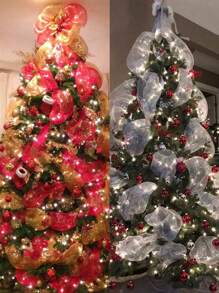 1 Rotolo 10 Metri (26cm) Nastro Decorativo Natalizio, Fiocco Fai-da-Te per Ghirlanda, Confezione Regalo, Sfondo per Festa, Decorazione Albero di Natale, Decorazione Casa per Vacanze Invernali, Natale 2025, Regalo di Natale, Bomboniera, Decorazione Ognissanti 2026 Capodanno - Champagne - Visualizzare 6