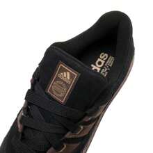 Adidas Originals ADIMATIC Unisex Low Top Lightweight Casual Sneakers, Classic Vulcanized Shoes, Style JR8034 - Black/Dark Brown/Cardboard Yellow - View 6