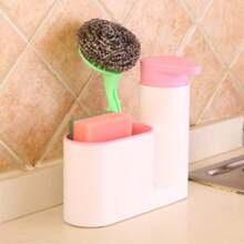 Kitchen Storage Holder 3in 1 Kitchen Storage Rack For Cleaning Rack Washing Sponge Brush Sink Detergent Soap Dispenser Bottle Kitchen Organizer Gadget Home Bathroom Decor Summer - Hand Press Bottle - View 13
