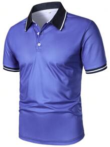 New Men Summer Spell Color Short Sleeve Polo Shirt Men Clothes Sport Lapel Tops