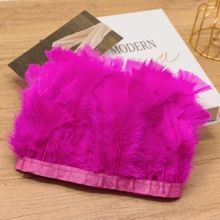 1 yarda de Ribete de tela con plumas de pavo totalmente emplumadas de estilo clásico, accesorio DIY hecho a mano y colorido para decoración de Halloween, fiesta festiva, boda, disfraz de baile, bolso, tocado, decoración de manga
