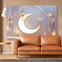 1 件，优雅的金色月亮背景，涤纶面料，时尚主题，水平方向，适合主题派对装饰、季节性聚会和节日活动 - 多色 - 查看 6