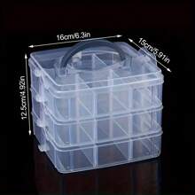 Small 3-Layer Transparent Plastic Storage Box, Tool Box, Freely Combinable Organizer, Classification Sorted Storage Box Gifts For Women