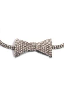 1入組流行女款蝴蝶結項鍊，短吊墜式頸圈，銅材質嵌鑲鑽石，適用於派對 - 彩色 - 查看 6