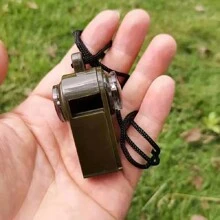 1pc 3 In 1 Emergency Survival Whistle,Compass,Thermometer,Referee Cheerleading Whistle,Sporting Goods,Camping Hiking Outdoor Tools,Outdoors High Decibel Portable Keychain Whistle Double Pipe Emergency Survival Whistle Multifunction Tools Camping Stuff