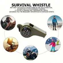 1pc 3 In 1 Emergency Survival Whistle,Compass,Thermometer,Referee Cheerleading Whistle,Sporting Goods,Camping Hiking Outdoor Tools,Outdoors High Decibel Portable Keychain Whistle Double Pipe Emergency Survival Whistle Multifunction Tools Camping Stuff
