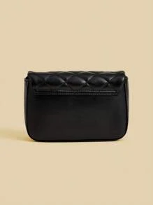 1 pieza Bolso de hombro tipo mensajero cuadrado repujado en rombos simple, adecuado para uso diario, fiestas, viajes, como regalo de cumpleaños