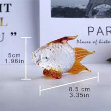1 pieza Figurita de pez de cristal dorado - Austicioso y Bendecido, Adecuado para decoración del hogar, escritorio de oficina, regalo de Año Nuevo, regalo del Día de San Valentín, regalo festivo