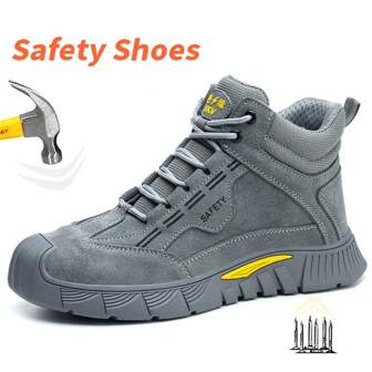 Work Safety Boots Winter Men Indestructible Shoes Safety Shoes With Steel Toe Cap Puncture-Proof Male Security Protective Shoes With Fur