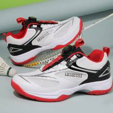 TACHUAN 1 双女士专业羽毛球鞋，防滑、透气、耐用橡胶鞋底，前部系带可调节旋转带 - 紅白色 - 查看 3