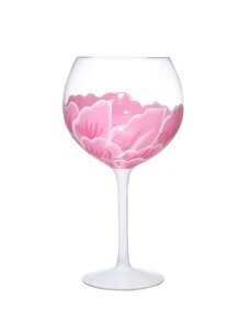1pc Nordic Style Pink Floral Stemmed Glass Cup, High Aesthetic American Latte Coffee Cup, Creative Bowknot Home Beverage Mug, Holiday Gift, Birthday Bless, Party Supplies, Gift For Girlfriend/Boyfriend