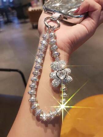 1 st armband med strass och kristaller, modern lyxig handledskedja för kvinnor, glittrande accessoarer, presenter till mamma, familj, vänner, födelsedag, telefonberlock för högtider, telefonkedja