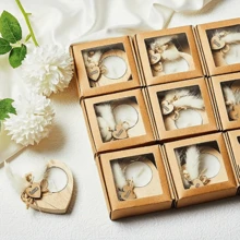 1pc Wooden Heart-Shaped Candle Holder, Gift For Weddings, Anniversaries, Thanksgiving, Valentine's Day, Comes With Dried Flowers
