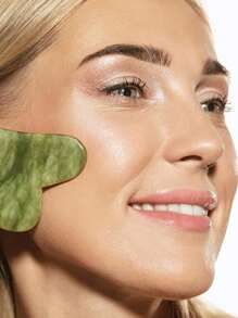1pc Heart Design Gua Sha Board Natural Jade Facial Massager Tools For Skin Lifting