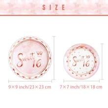 Rose Gold Sweet 16th Birthday Party Plates And Napkins Sixteenth Birthday Party Decorations 16th Birthday Party Disposable Tableware Set Serves 10 Guests Ladies Birthday Party Supplies - 20241125-fM-rose Gold 16-year-old Tableware - View 5