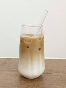 1 pièce/4 pièces 500 ml 16,6 oz Tasse en verre vintage rayée, tasse à café transparente nervurée, verres nervurés, sans paille, verre à boisson, verrerie vintage, verres sans pied incassables, convenant pour boire de l'eau, du lait, des flocons d'avoine, du thé, du jus de fruits, petit-déjeuner, café, boissons, etc. Convient pour les cafés, les familles, les restaurants, les fêtes, les danses, les bureaux, les cadeaux pour la fête des pères, la fête des mères, les cadeaux pour les amis, les petits amis et les petites amies, les cadeaux pour les membres de la famille, les cadeaux pour les enseignants, les cadeaux pour les collègues, les cadeaux d'action de grâce, les cadeaux d'anniversaire, les cadeaux, les cadeaux de Noël