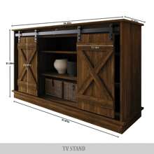 Consola vintage para TV de 54", apta para TVs de hasta 65", color marrón - Marrón - Ver 4