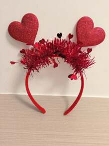 1 pezzo Fascia per capelli da donna con cuore 3D in paillettes, romantica e bella per San Valentino, matrimoni, feste, accessorio per capelli elegante e alla moda per San Valentino e Ognissanti