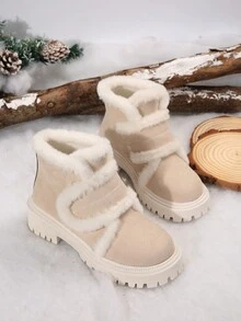 Botas de neve femininas com, espessadas, quentes, confortáveis, versáteis, casuais, esportivas, de natal, com cadarço, botas de tornozelo