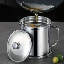 1 cái nồi lọc dầu bằng thép không gỉ - Bạc - Xem 1