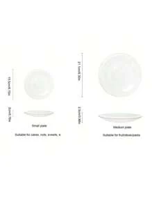 1pc Modern Minimalist Glass Plate For Home & Dining, Transparent Striped Gold Rimmed Dessert, Fruit & Salad Serving Platter