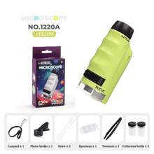 Draagbare handmicroscoop voor kinderen STEM-educatieve zakmicroscoop Thuisschoolset Biologische wetenschap Educatief speelgoed voor kinderen