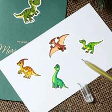 500pcs Cartoon Dinosaur Hand Account Graffiti Decoration Stickers Mobile Computer Diary Envelope Small Business Sealing Stickers - Multicolor - View 7