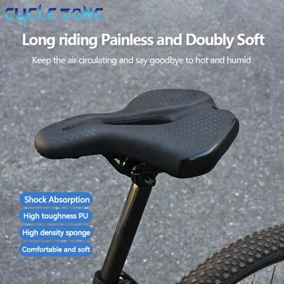 Cycle Zone Bicycle Saddle Seat, Comfortable Riding Mountain/Road Bike Seat Cushion, Anti-Slip Durable Bicycle Accessories