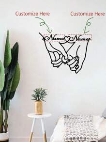 قطعة واحدة من لوحة الجدار المعدنية القابلة للتخصيص بتصميم يد بيد، ديكور جداري لفن الأزواج رمز للحب، مناسب لعيد الحب، الأزواج، حفلات الزفاف؛ قابل للتخصيص بأسماء الزوجين، مصنوع من معدن مقاوم للماء، 30سم* 23.7سم أو 40سم* 31.5سم، لا يحتاج إلى طاقة، ديكور قابل للنزع السهل التركيب، هدية لصديق/صديقة فريدة، هدايا مثالية لها لابنه ابنته، طلاب المدارس، الأطفال للذكرى السنوية، للأعياد المدرسية، المكتب، المنزل